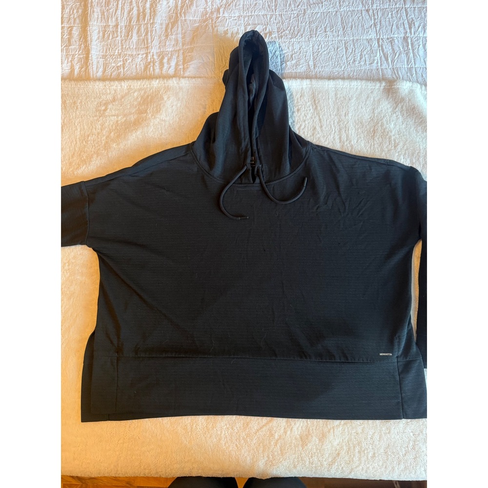 Mondetta Performance Luxury Black Textured Hoodie Relaxed Fit Small Athleisure